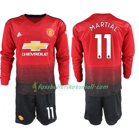 Fußballtrikots Manchester United MARTIAL 11 Kinder 2018-2019 Langarm Heimtrikotsatz kaufen